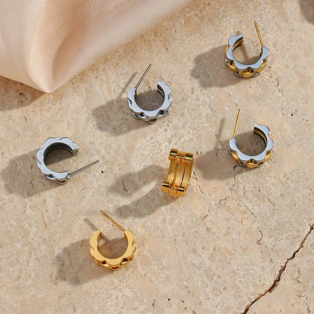 Textured Watch Hoop Earrings