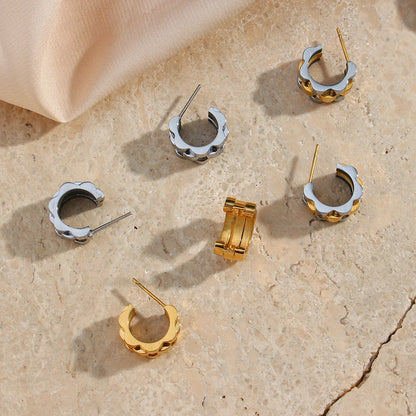 Textured Watch Hoop Earrings