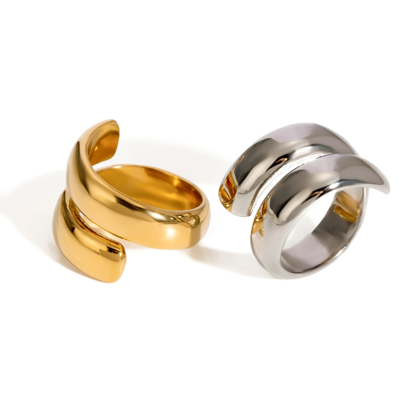 18k Modern Wrap Around Flat Ring