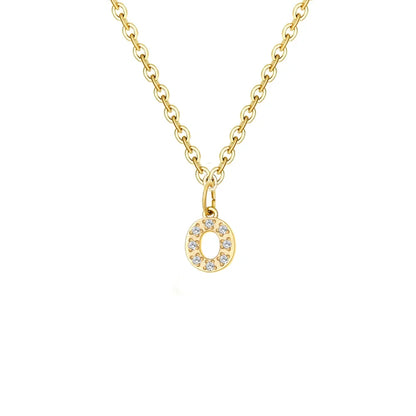 Dainty Zircon Letter Initial, Number, Symbol Chain Necklace
