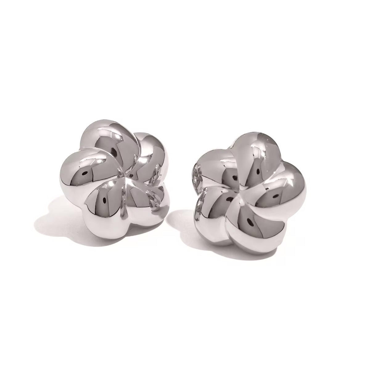 Spiral Bubble Floral Stud Earrings