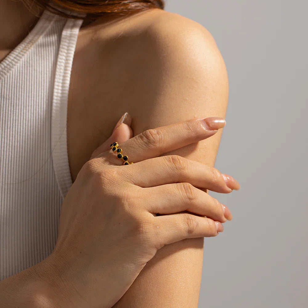 Staggered Hive Diamond Ring