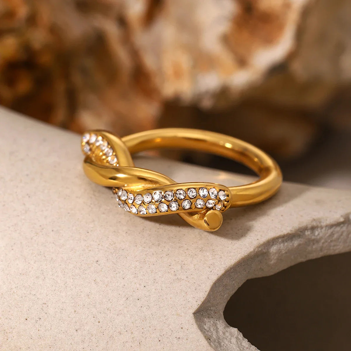 Intertwined Diamond Accent Ring