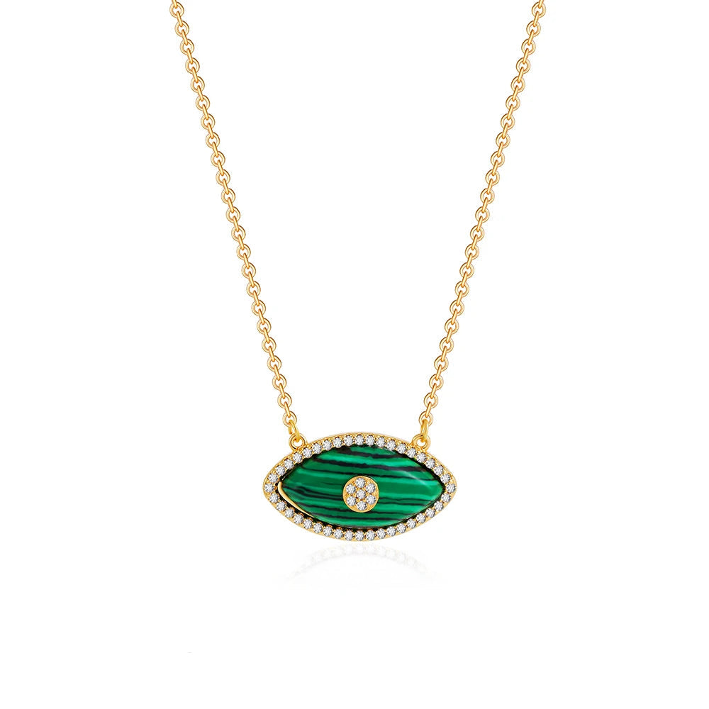 Dainty Evil Eye Diamond Accented Necklace