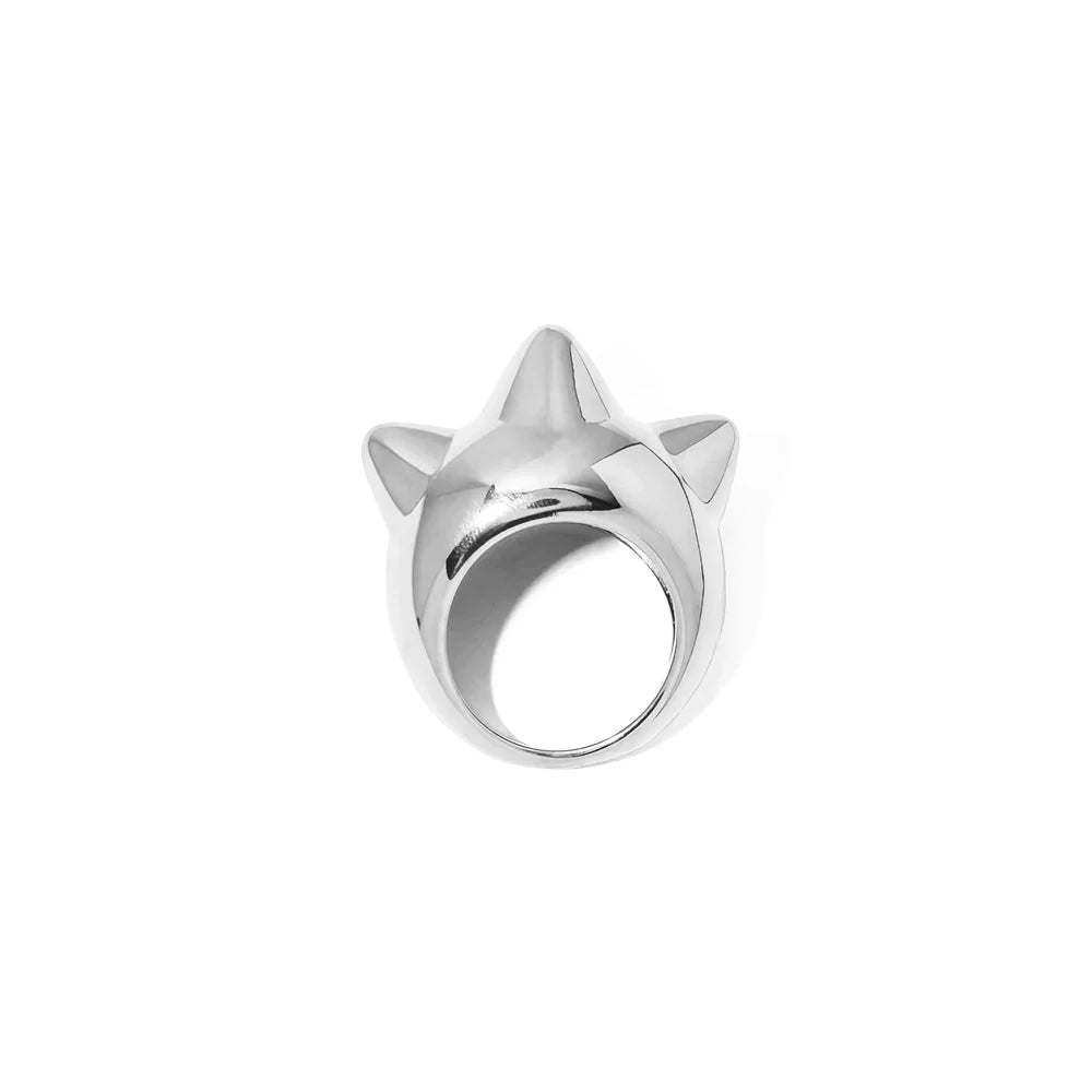 18k Chunky Trio Spiked Ring