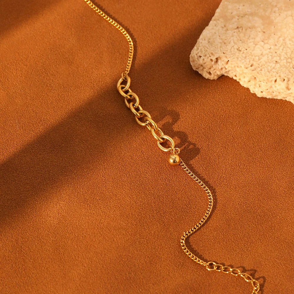 Dainty Curb & Bold Paperclip Chain Bracelet