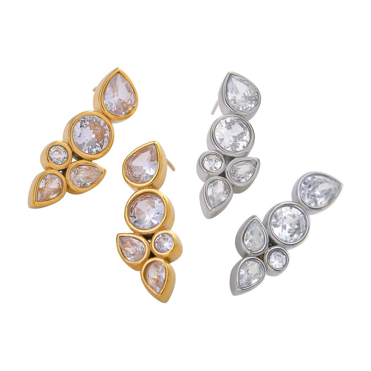 Dainty Leaf Diamond Earrings