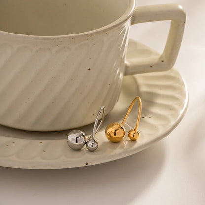 18k Bold Two Ball Open Ring