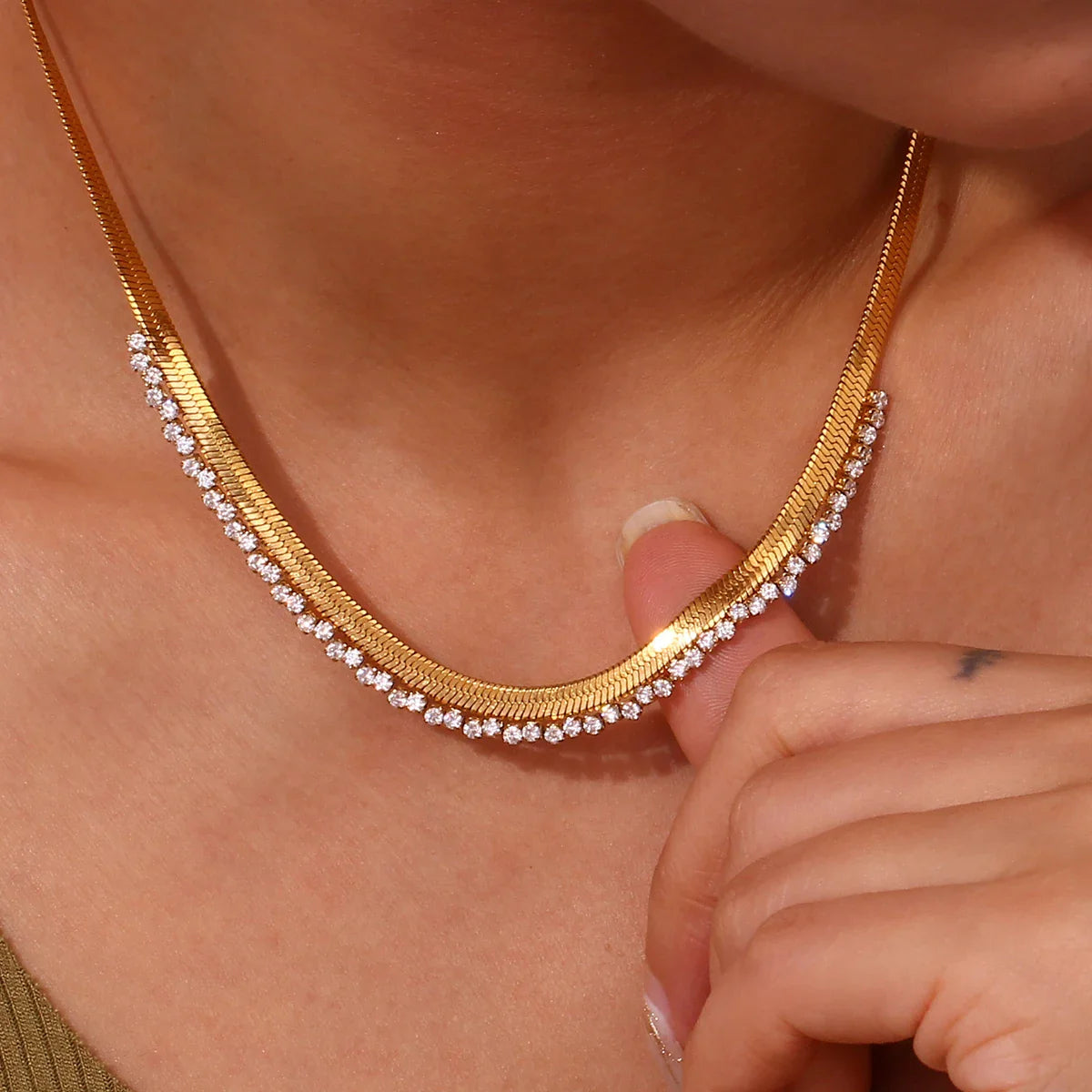 Herringbone Diamond Dazzle Necklace