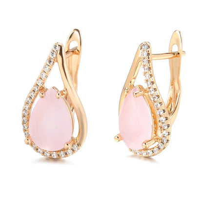 Dainty Rose Gold Water Drop Earrings