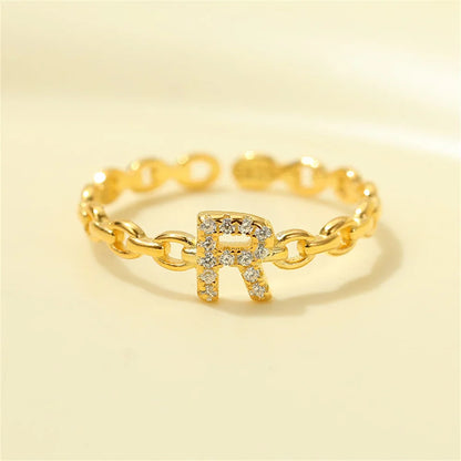 Dainty Diamond Letter Initial Ring