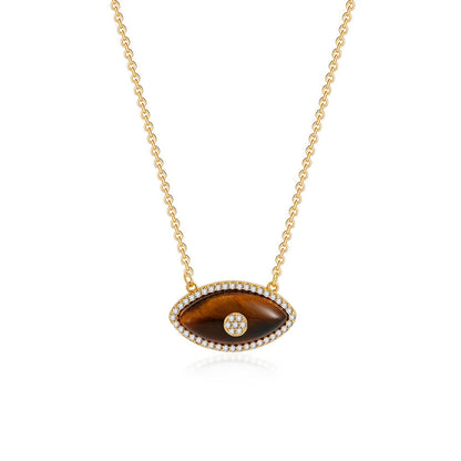 Dainty Evil Eye Diamond Accented Necklace