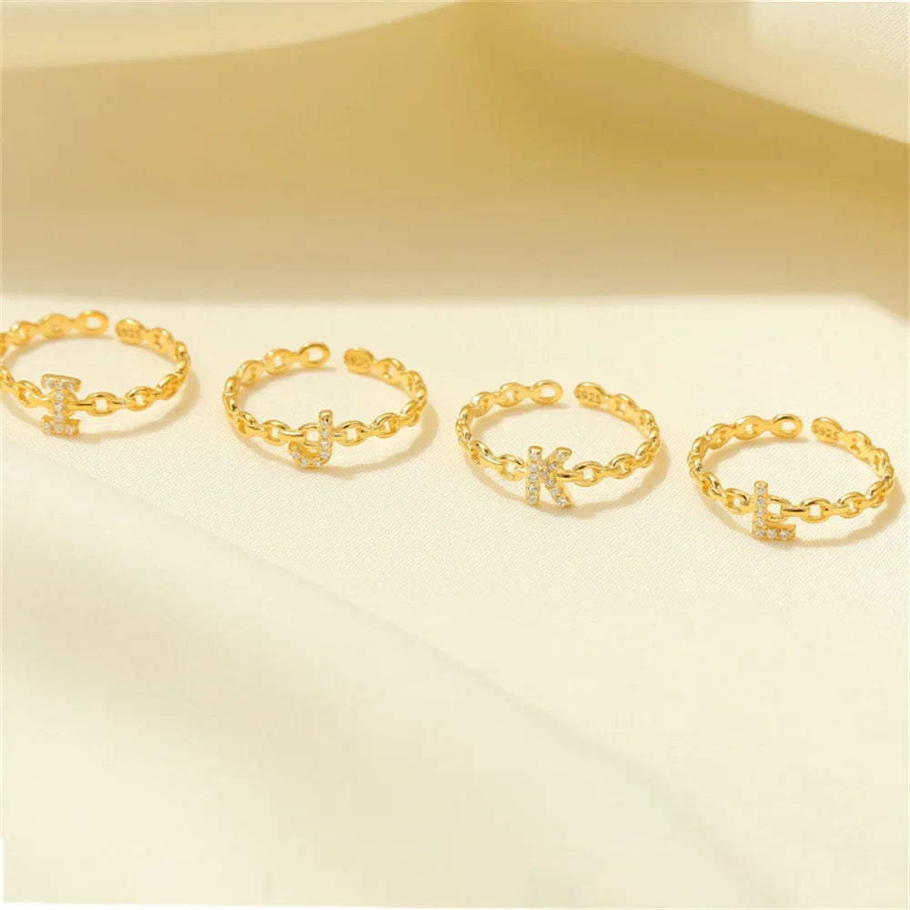 Dainty Diamond Letter Initial Ring