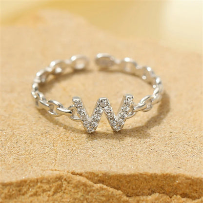 Dainty Diamond Letter Initial Ring