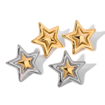 Bold Five Point Star Earrings