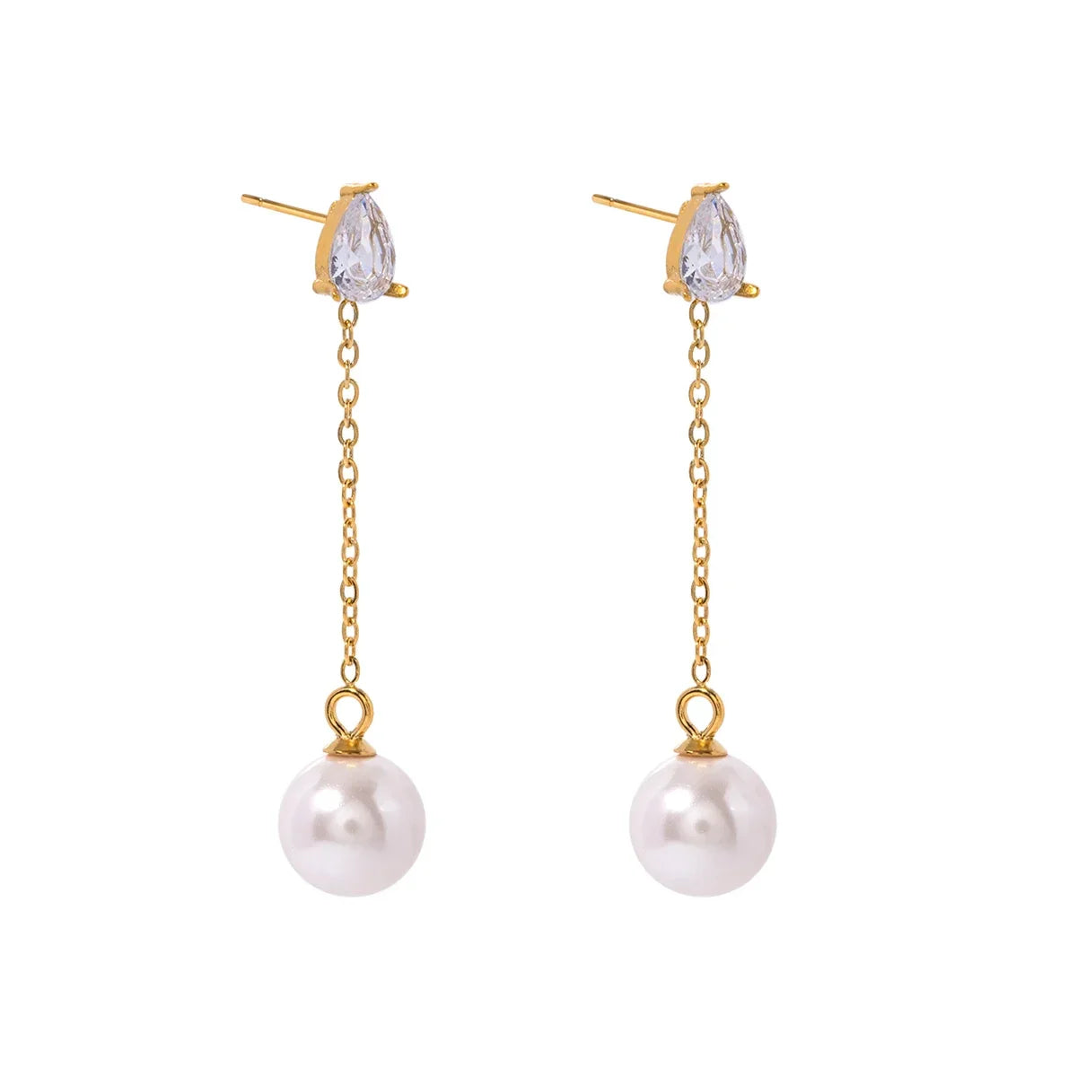 Elegant Dangle Pearl Drop Earrings
