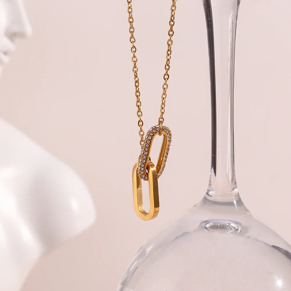 Classy Paper Clip Link Love Necklace
