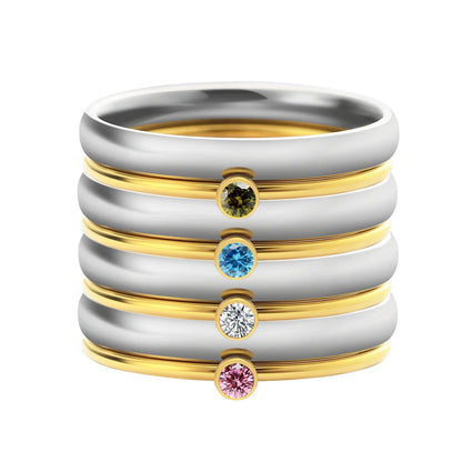 Personalized Name & Birthstone Stack Rings