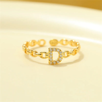 Dainty Diamond Letter Initial Ring