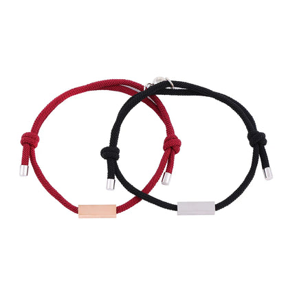 Personalized Minimal Rope Magnetic Couples Bracelet
