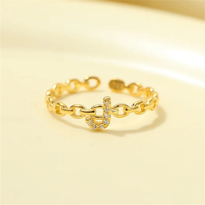 Dainty Diamond Letter Initial Ring