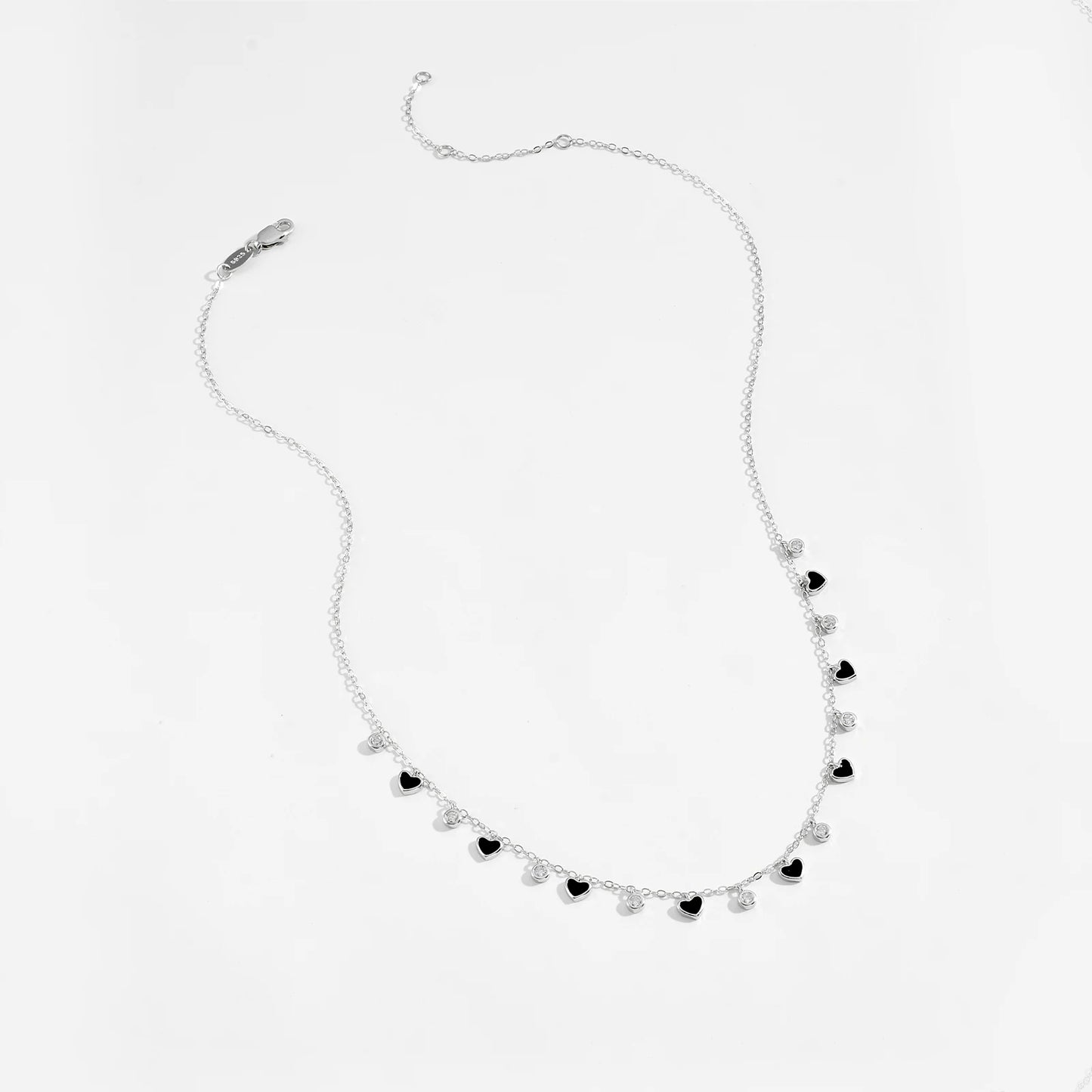 ANDYWEN 925 Sterling Silver Gold Bohemia Black Ename Charm Choker Necklace 2022 Winter Women Fashion Classic Fine Jewelry Enamel