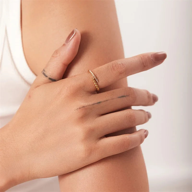 18k Beaded & Zircon Tipped Ring