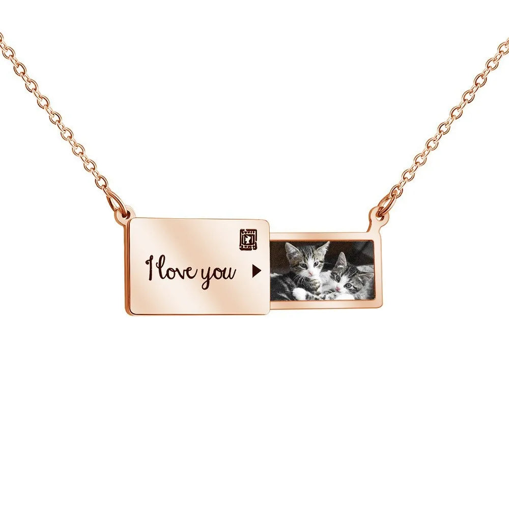 Personalized Custom Photo Envelope Necklace