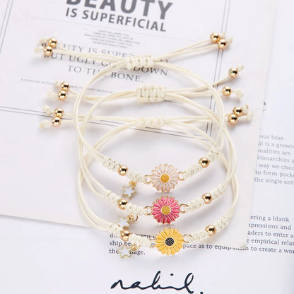 Braided Feminine Flower Star Bracelet