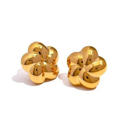 Spiral Bubble Floral Stud Earrings