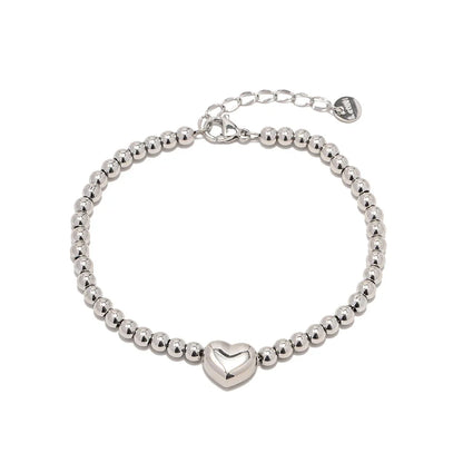 18k Classy Beaded Heart Bracelet