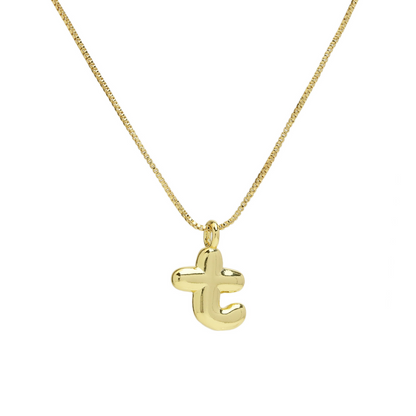 Chunky Feminine Letter Initial Necklace