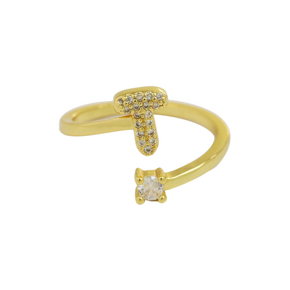 Dainty Bubble Diamond Wrap Initial Ring