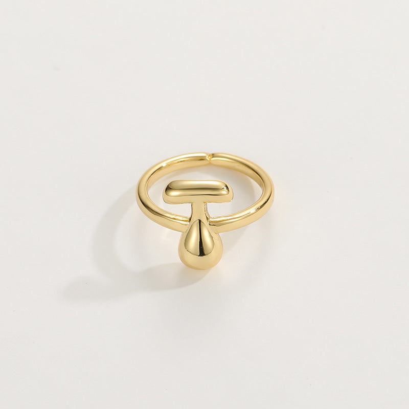 Cute Bubble Letter Initial Ring