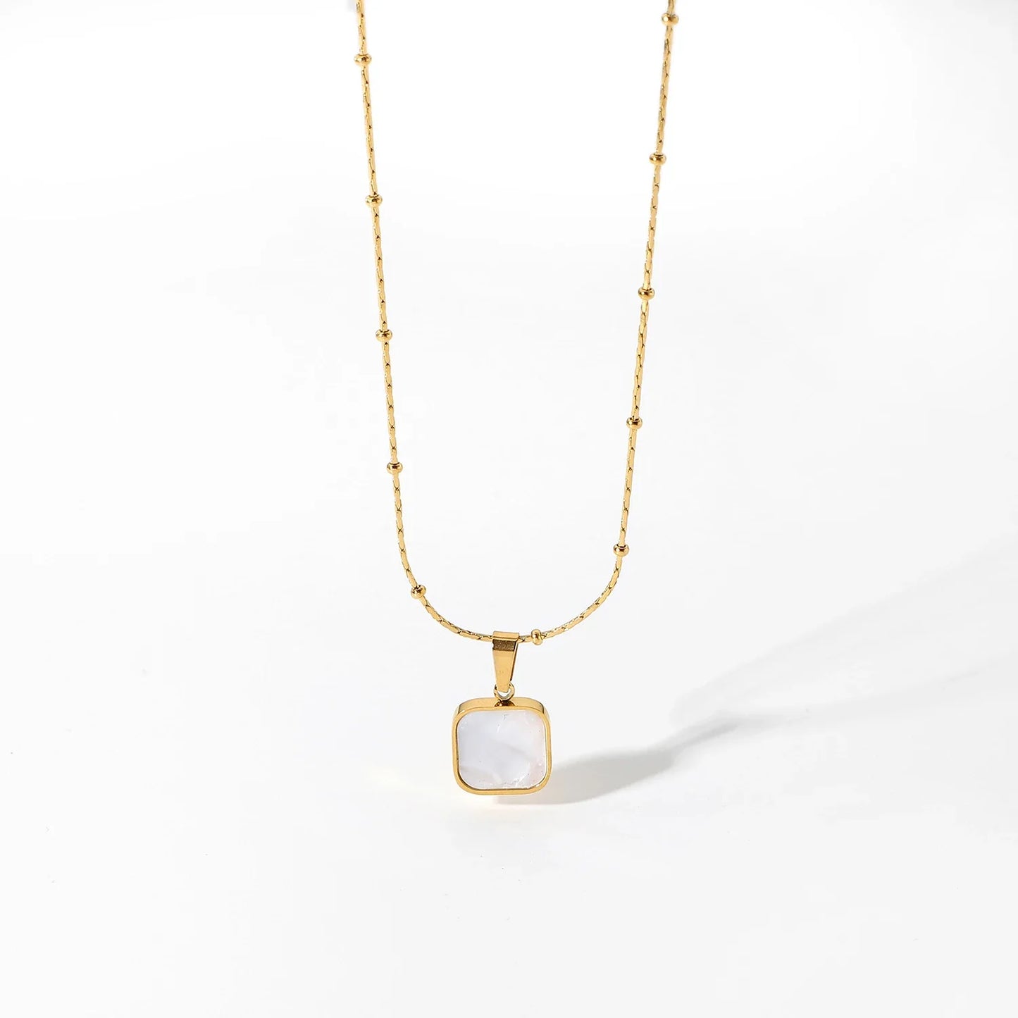 Dainty Shell Square Satellite Chain Necklace