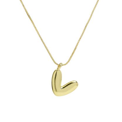 Chunky Feminine Letter Initial Necklace