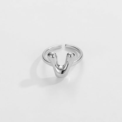 Cute Bubble Letter Initial Ring
