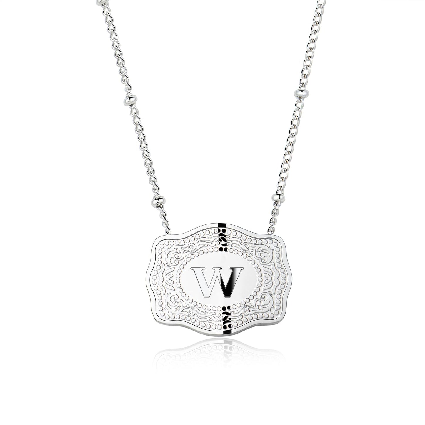 Dainty Belt Buckle Letter Initial Necklaces