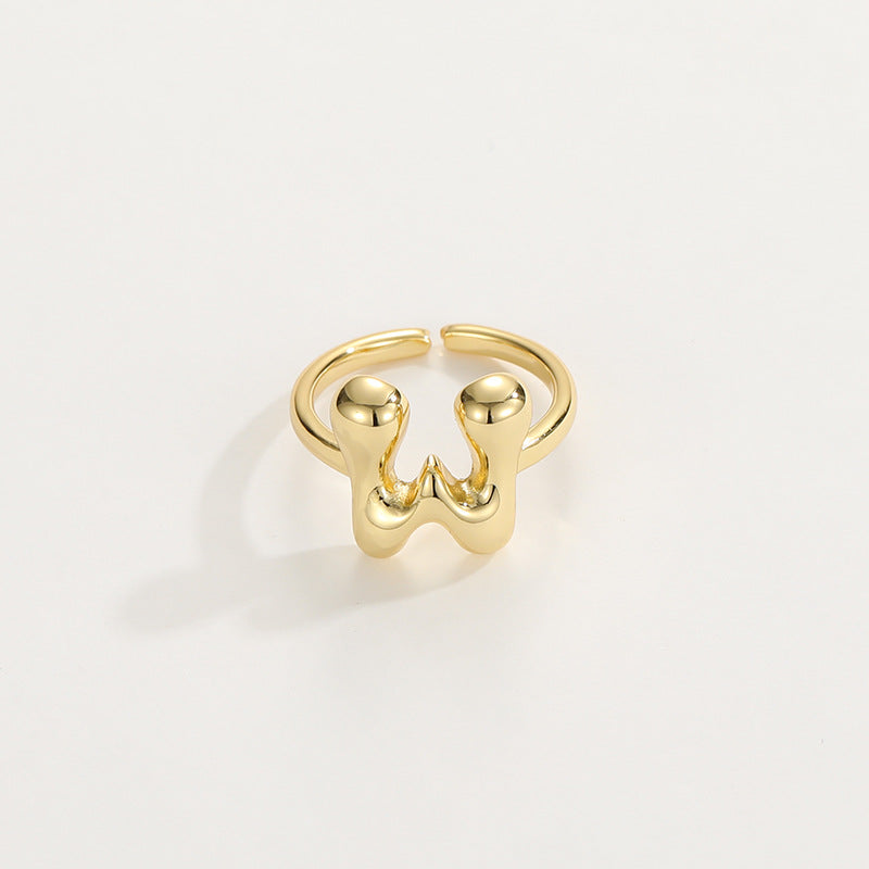 Cute Bubble Letter Initial Ring