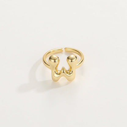 Cute Bubble Letter Initial Ring