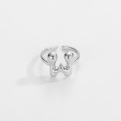 Cute Bubble Letter Initial Ring