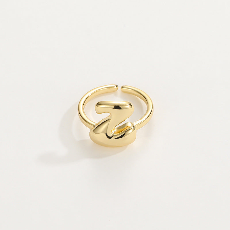 Cute Bubble Letter Initial Ring