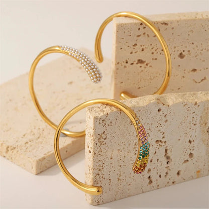 Accented Classy Bangle Cuff Bracelets