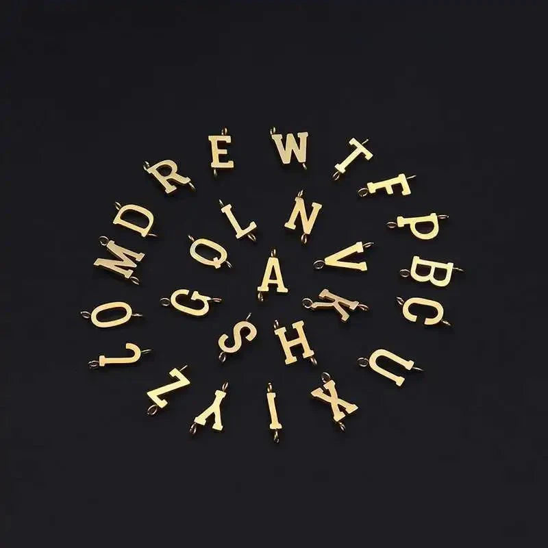 Adjustable Angled Serif Letter Initial Bracelets