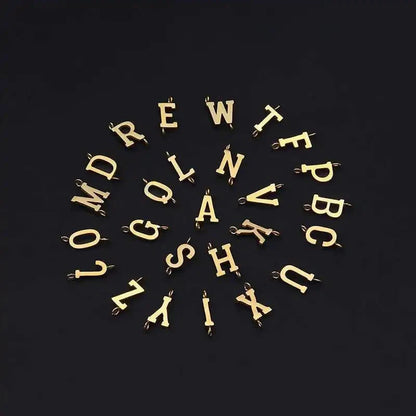 Adjustable Angled Serif Letter Initial Bracelets