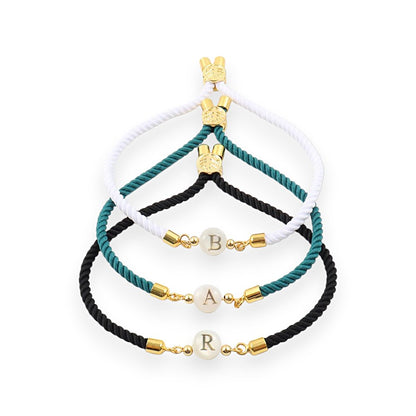 Adjustable Dainty Letter Initial Bracelet