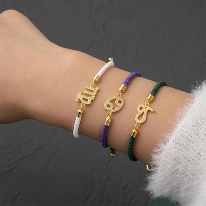 Adjustable Diamond Zodiac Sign Bracelet