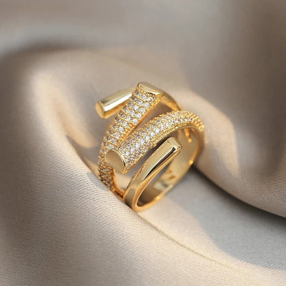 Adjustable Layered Diamond Ring