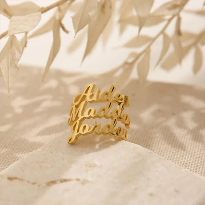 Adjustable Personalized Name(s) Wrap Ring