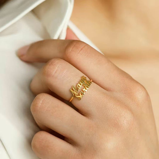 Adjustable Personalized Name(s) Wrap Ring